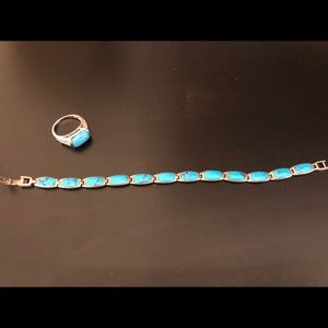 Sterling silver + turquoise ring and bracelet